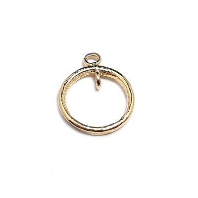 14K Gold Plated Ring Pendant W/Small Ring Inside