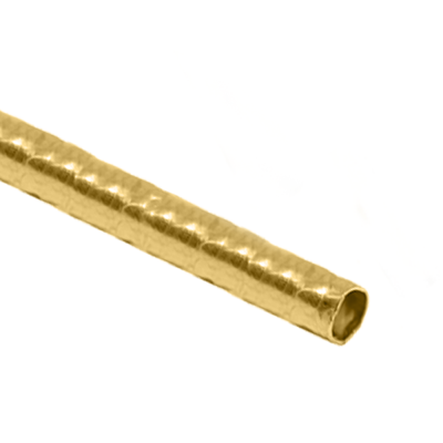 Yellow Gold Filled Round Hammered Tube 3mm/0.3mm
