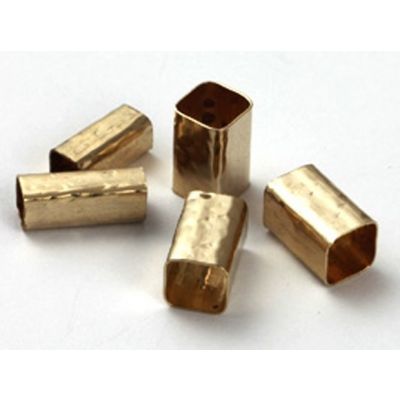 Yellow Gold Filled Hammered Square Tube 5/10mm