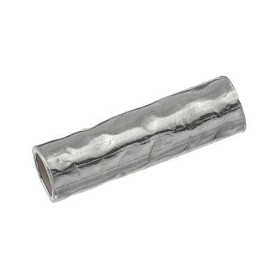 925 Sterling Silver Hammered Tube 8/10mm