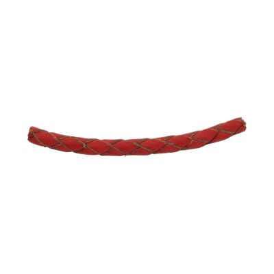 Red/Brown Braided Leather Cord 3mm