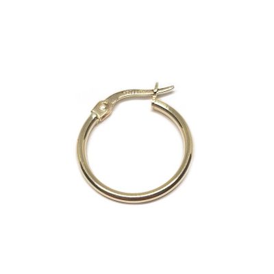 14K Yellow Gold  Hoop Tube Earring 18X1.5mm W/Snap