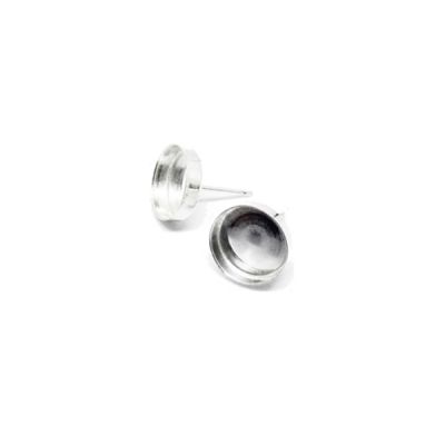 925 Sterling Silver Round Bezel Cup Earring 4mm