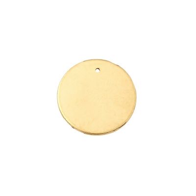Yellow Gold Filled Disc W/Hole 20mm/0.6mm