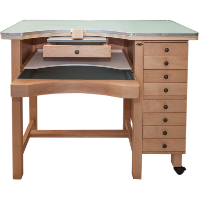 Integrated Jewelers Work Bench With Drawers-Made In Italy