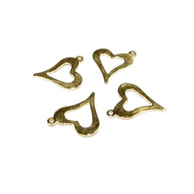 14K Gold Plated Hammered Heart Pendant