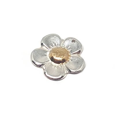 925 Sterling Silver Combined With Gold Filled Flower Pendant