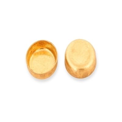 14K Yellow Gold Oval Bezel Cup 6X8mm