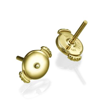 14K Yellow Gold Large K-Lock Earnut + post-Pair