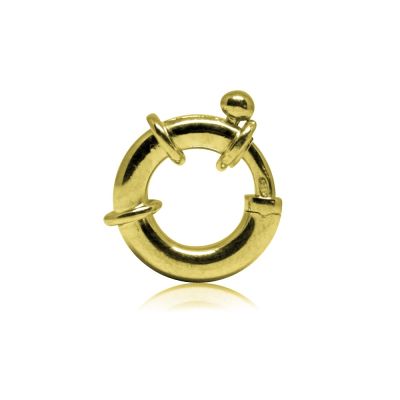 Yellow Gold Plated Sterling Silver Spring Clasp 16mm Deluxe