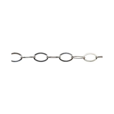 925 Sterling Silver Flat Oval Link Chain 6X0.8mm