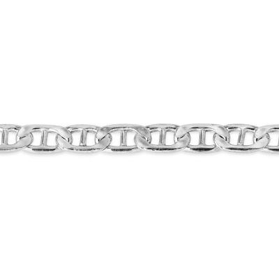 925 Sterling Silver Flat Gourmet Oval Chain 4x7mm