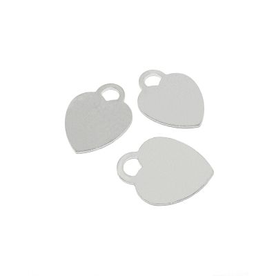 Sterling 925 Silver Plain Heart Charm 14/16 mm