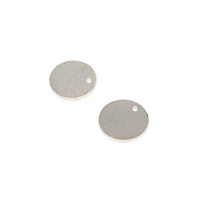 Sterling Silver 8mm Round Disc Flat + Hole 