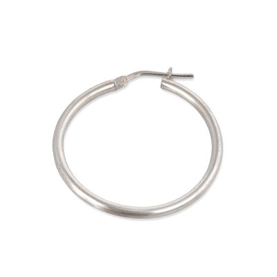 925 Sterling Silver Tube Hoop Earring 15mm W/Snap