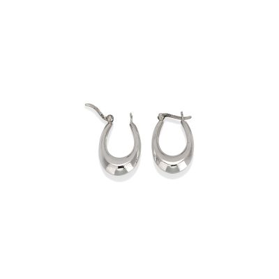 925 Sterling Silver Oval Earring 21mm Length