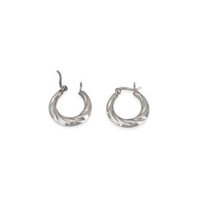 925 Sterling Silver Twisted Gypsy Earring 20 mm