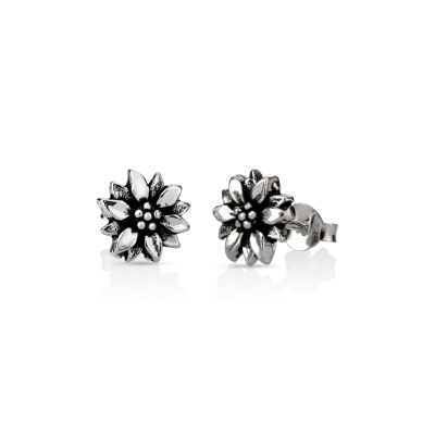 925 Sterling Silver Stud Earring Flower 9mm