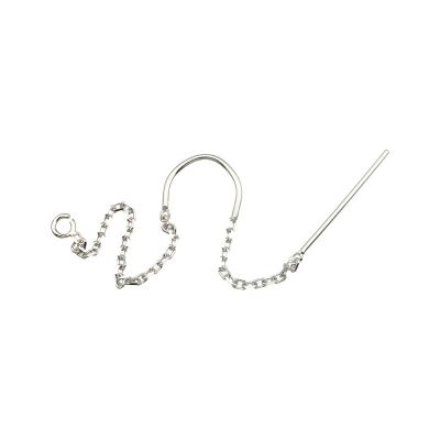 925 Sterling Silver Chain Earring With Middle Bow