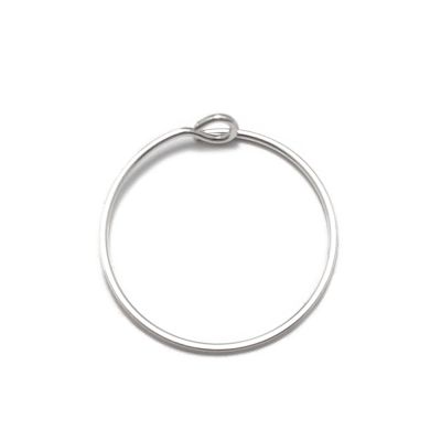925 Sterling Silver Wire Hoop Earring 14mm, 0.7mm Thickness