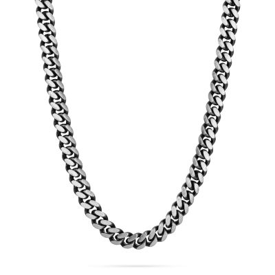 Oxidized 925 Sterling Silver Curb Link Chain 6.66X9.15mm