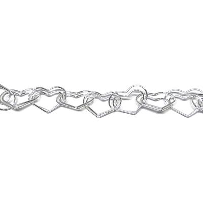 925 Sterling Silver Double Heart Link Chain 14mm