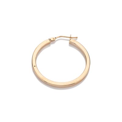 14KY Gold Square Hoop Earring 1.5x25mm
