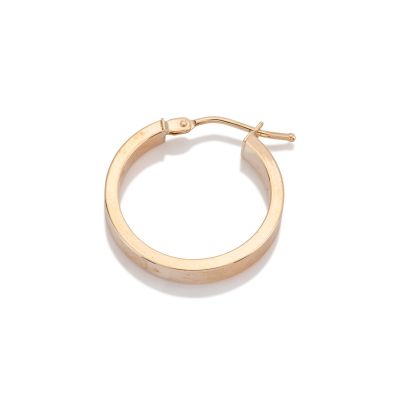 14KY Gold Rectangular Hoop Earring 3x1.5x15mm