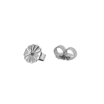 925 Sterling Silver 6mm Flower Ear Back For 0.8mm Post