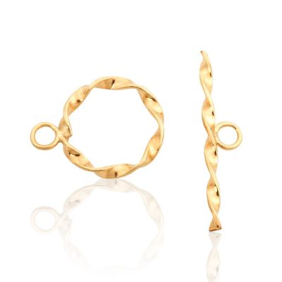Yellow Gold Filled T-Clasp 14mm (Twisted Wire)