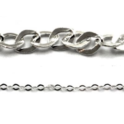 925 Sterling Silver Rolo Oval Flat Chain 2.5X4mm