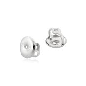 14K White Gold Large Threaded Earnut For 0.7mm Post