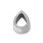 18K White Gold Pear Tube Setting 5.5X8mm