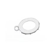 Sterling Silver Bezel Cup 12/16 mm Gallery 1231H Flat Back +Ring