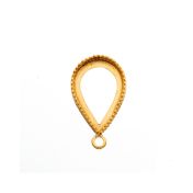 14K Gold Plated Bezel Cup 13/18mm Gallery 475 Flat Back +Ring