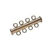 Yellow Gold Filled Tube Clasp 4 Rows