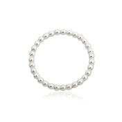925 Sterling Silver 1.5mm Pearl Wire Ring Size 7