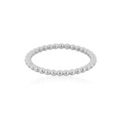 925 Sterling Silver 3mm Pearl Wire Ring Size 6