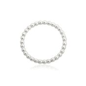925 Sterling Silver 1.5mm Pearl Wire Ring Size 5.5