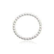 925 Sterling Silver 2mm Pearl Wire Ring Size 5.5/16.5mmi/D