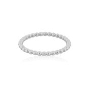 925 Sterling Silver 2mm Pearl Wire Ring Size 5.5/16.5mmi/D