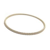 14K Yellow Gold 2.5mm Beaded Bangle Bracelet