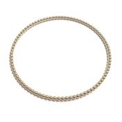 14K Yellow Gold 2.5mm Beaded Bangle Bracelet