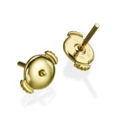 18K Yellow Gold Small Alpha Earnut + post -Pair