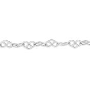 925 Sterling Silver Heart Link Chain 2.5mm
