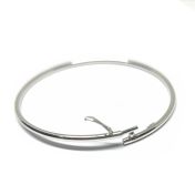 925 Sterling Silver Bangle 2.5mm Round Wire/65mm OD with snap closer
