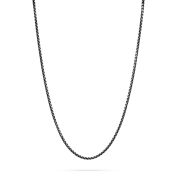 Blackened 925 Sterling Silver Diamond Cut Round Chain 2.5mm
