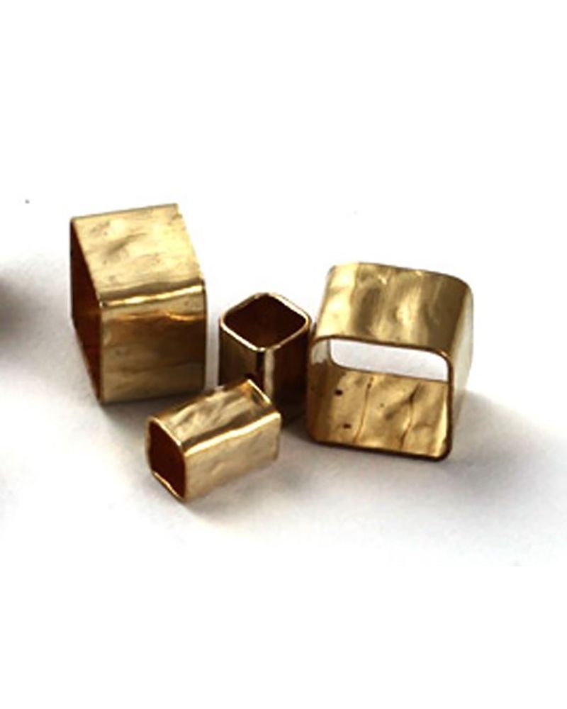 Yellow Gold Filled Hammered Square Tube 5/5mm