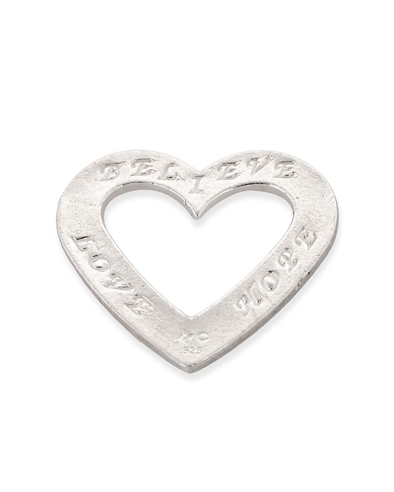 925 Sterling Silver Hollowed Heart - Joy Love Peace