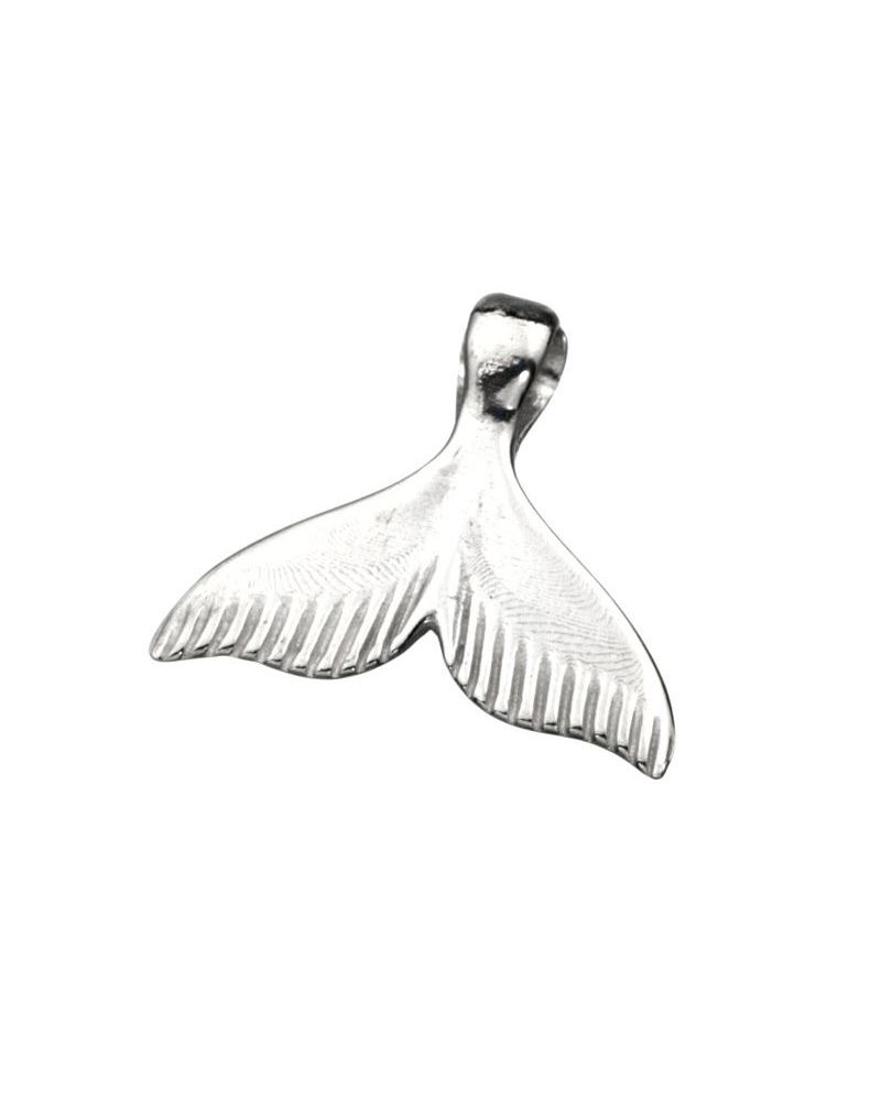 925 Sterling Silver Large Whale Tail Pendant